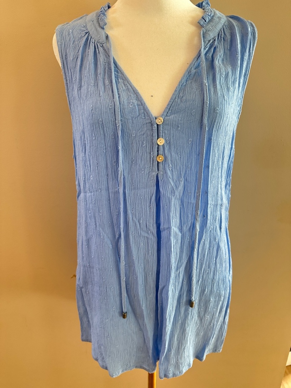 Market & Spruce Light Blue Sleeveless V-Neck Tunic